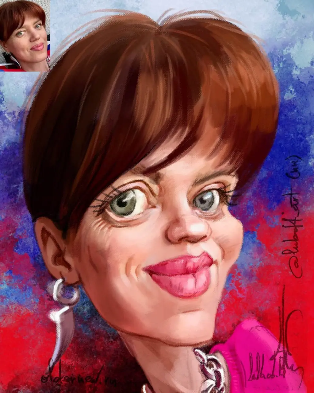Сюрприз для Любы!
В шапке её профиля в запретограме (@ luboffart) написано: "183 см ЛЮБВИ 🇷🇺 Нарисую ТЕБЯ".
Заочно знаком с ней уже не один год😜. Кажется, когда-то уже рисовал для неё шарж | Сетка — социальная сеть от hh.ru