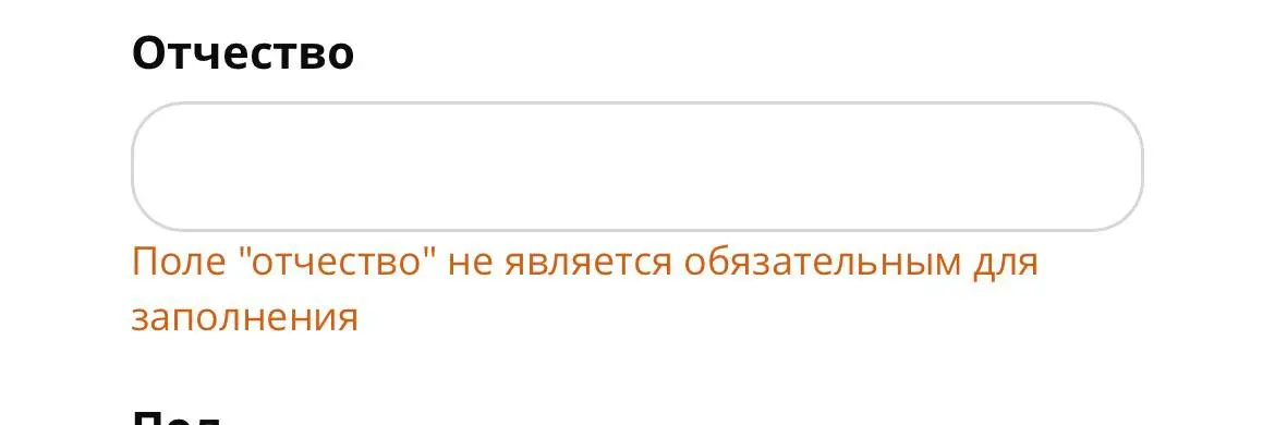Ошибка! Поле «отчество» не является обязательным для заполнения
Спасибо за внимание | Сетка — социальная сеть от hh.ru