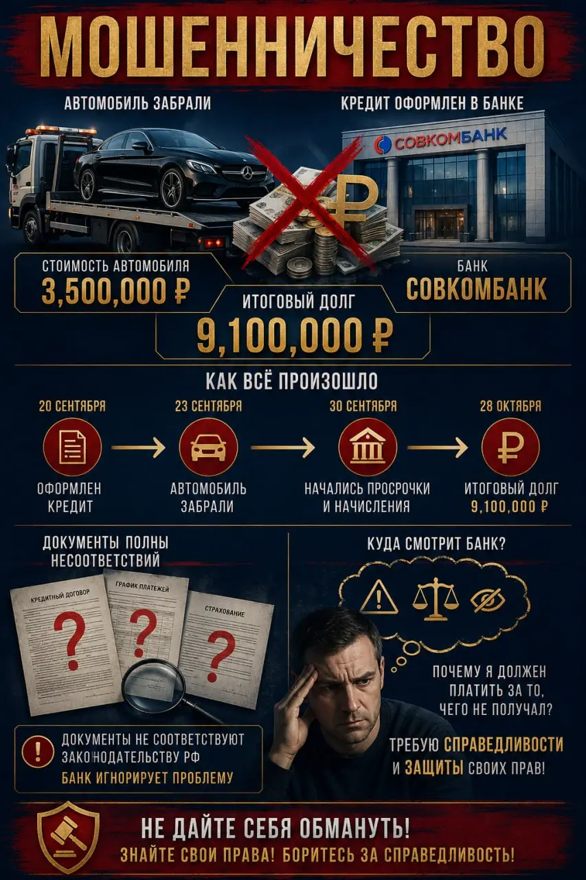 🚨 БАНК КИДАЕТ НА 3,5 МИЛЛИОНА РУБЛЕЙ: ХИЩЕНИЕ ЗАЛОГОВОГО АВТО
💼 Направил обращение к депутату Государственной Думы Михаилу Делягину | Сетка — социальная сеть от hh.ru