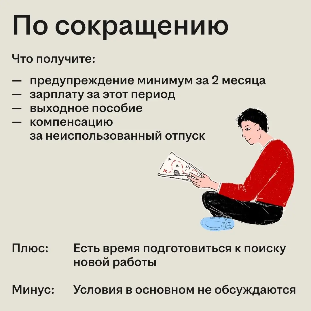 В карьере всё бывает по-разному: кто-то растёт внутри компании, кто-то меняет сферу, а кто-то сталкивается с увольнением
Это может происходить по собственному желанию, по соглашению сторон или из-за с... | Сетка — социальная сеть от hh.ru