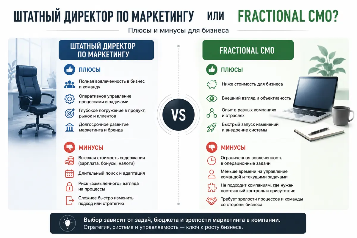 Штатный директор по маркетингу или Fractional CMO? | Сетка — социальная сеть от hh.ru