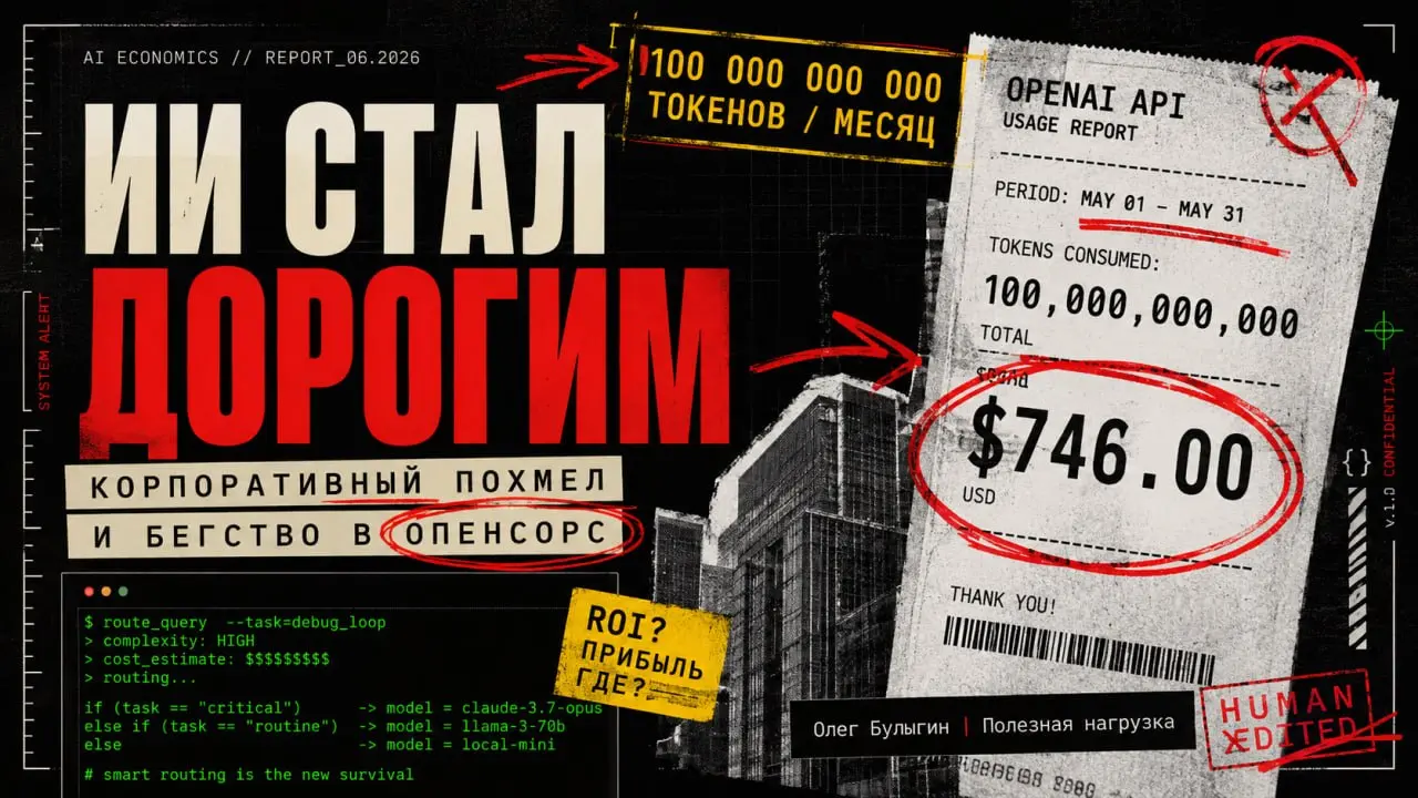Токенный похмел: как бизнес начал считать деньги за ИИ и почему $746 за Copilot — это только цветочки 💸
Буквально на днях я писал про чувака, который знатно припух со счета в $746 за Copilot, пока про... | Сетка — социальная сеть от hh.ru