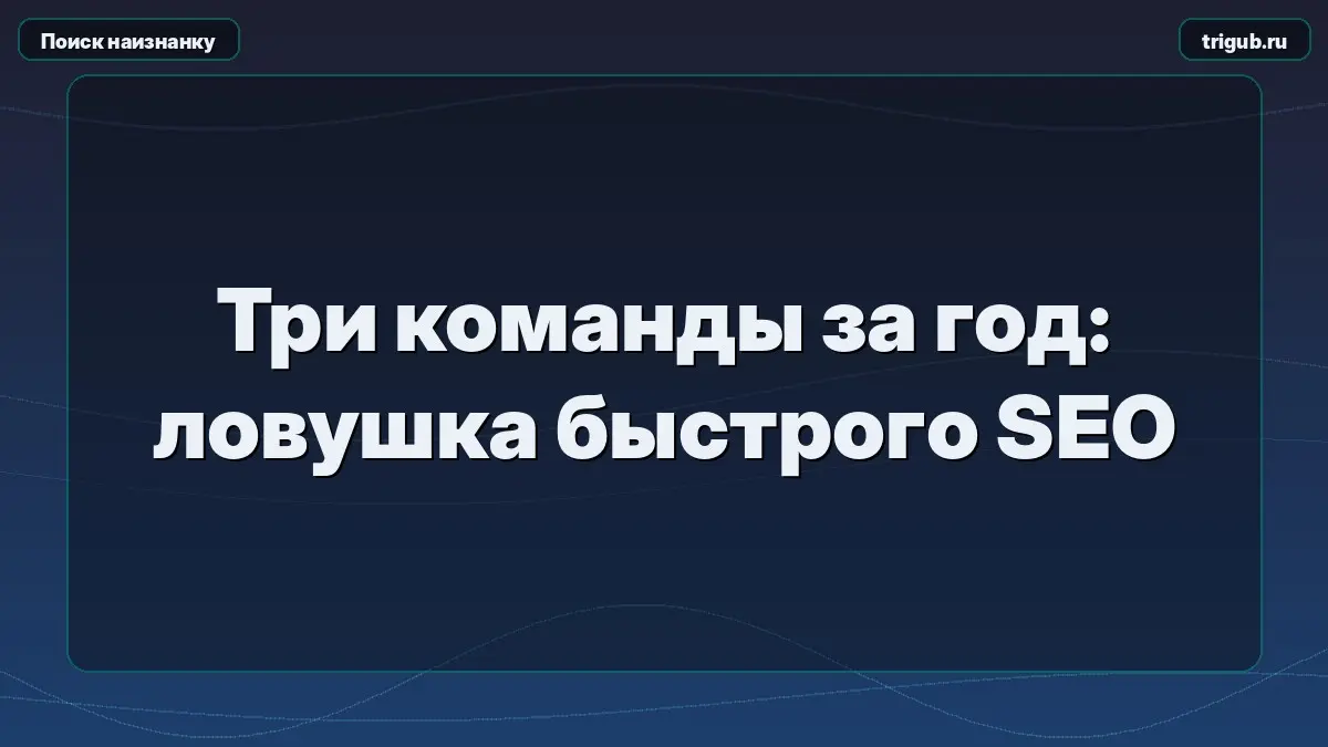 Три команды за год: ловушка быстрого SEO | Сетка — социальная сеть от hh.ru