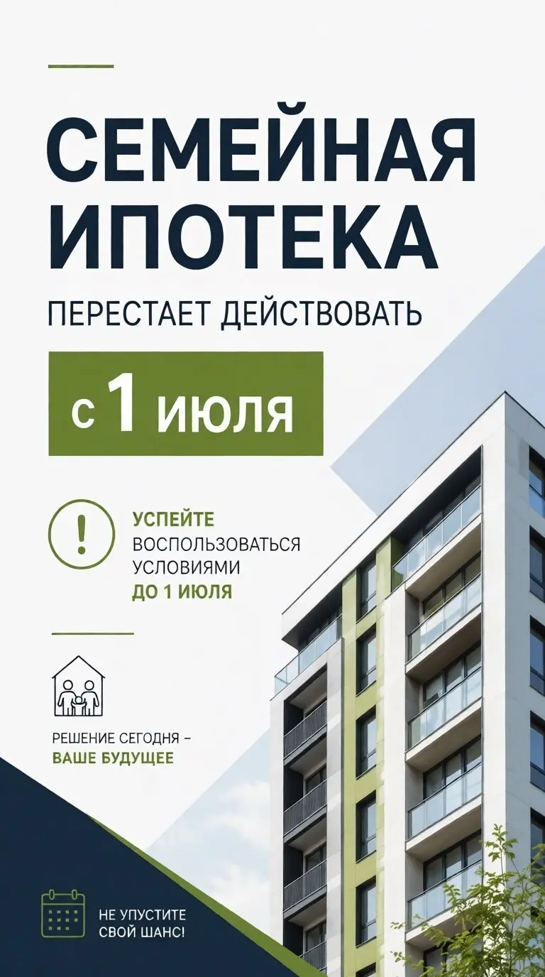 Вы потеряете право на Семейную ипотеку?!
С 01.07 вступают в силу жёсткие изменения по Семейной ипотеке | Сетка — социальная сеть от hh.ru