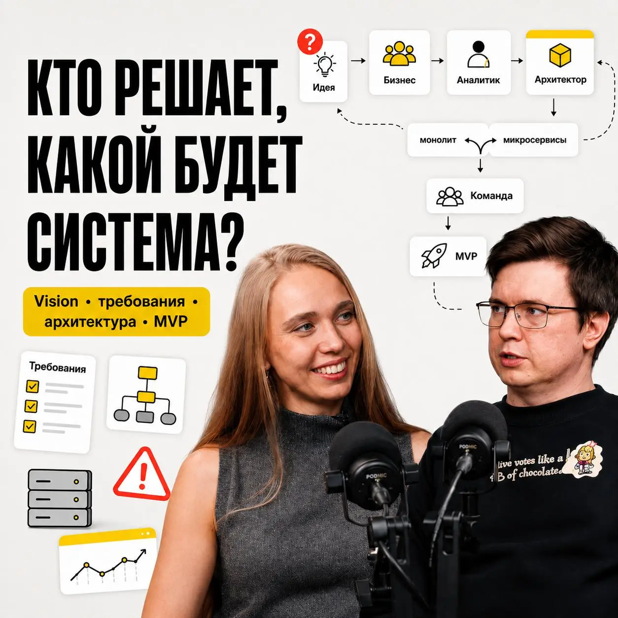 🎙 Вышел новый выпуск подкаста «Аналитик за кулисами»
Тема выпуска — архитектура систем
Про то, как на самом деле рождаются IT-системы: от бизнес-идеи и Vision до требований, архитектурных решений, MVP... | Сетка — социальная сеть от hh.ru