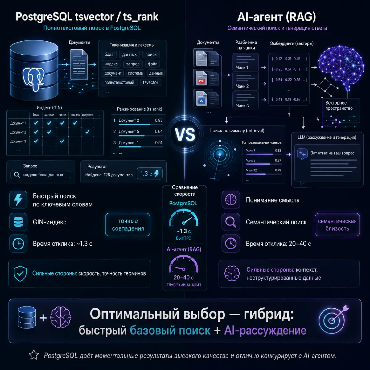 Вектора Postgresql VS Агент ИИ | Сетка — социальная сеть от hh.ru