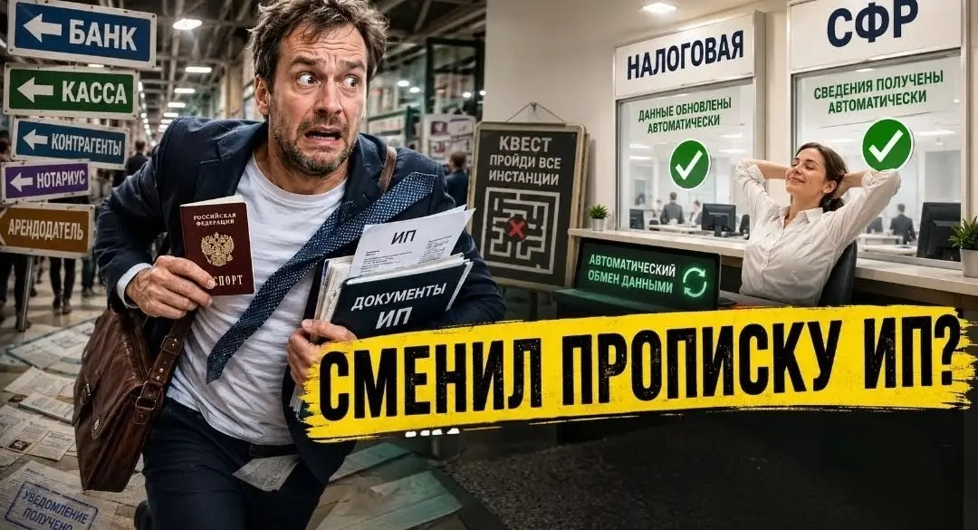 ИП СМЕНИЛ ПРОПИСКУ
что-то нужно делать ❓ ДА❗ | Сетка — социальная сеть от hh.ru