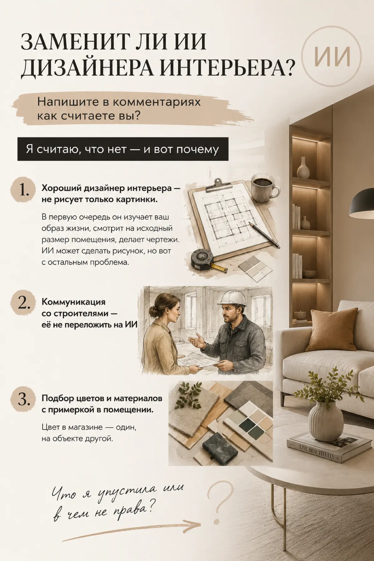 Заменит ли ИИ интерьерных дизайнеров? | Сетка — социальная сеть от hh.ru