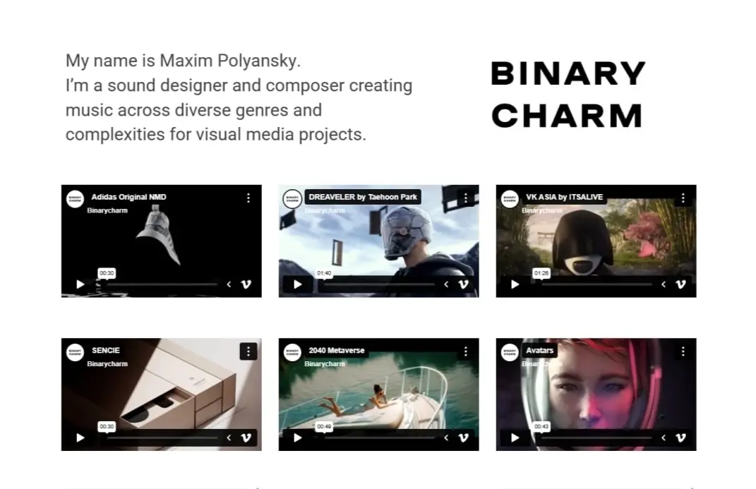 Портфель: https://sites.google.com/view/binarycharm
Behance: https://www.behance.net/binarycharm
Связь: https://t.me/binarycharm
И по ссылкам в портфеле | Сетка — социальная сеть от hh.ru