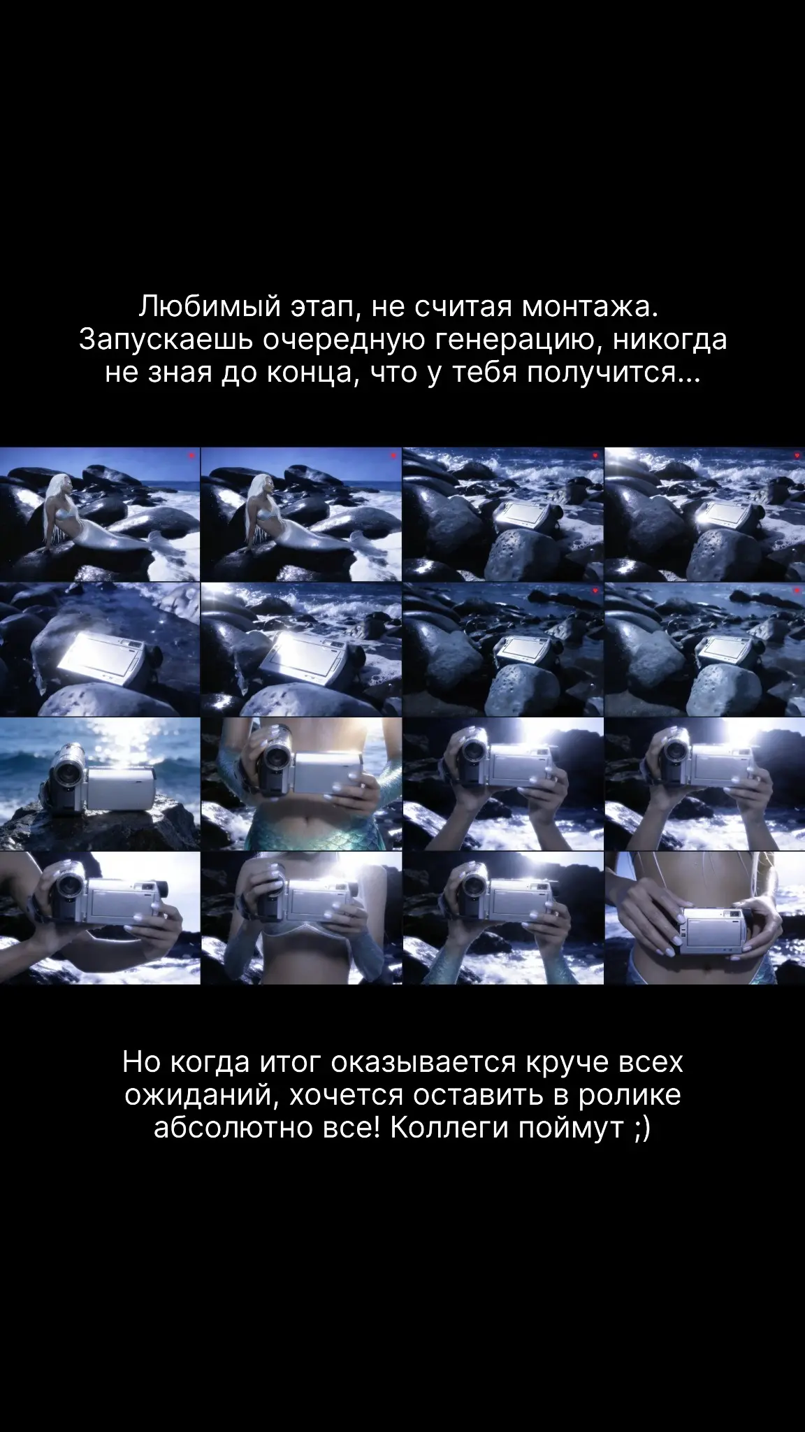 Как создавался мой ИИ-ролик с русалкой и видеокамерой 💿 | Сетка — социальная сеть от hh.ru
