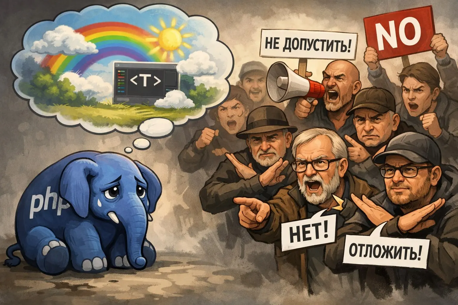 #ТоксикСреда
Одна из величайших проблем PHP
Кто голосует за PHP RFC?
Кто решает, каким PHP станет?
А зайдите и посмотрите на RFC по дженерикам и тред обсуждения | Сетка — социальная сеть от hh.ru