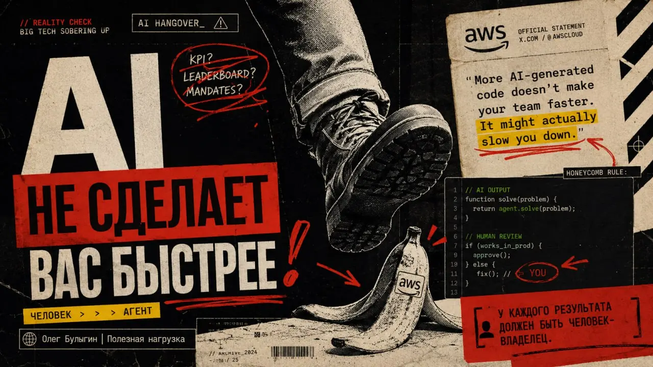 Переобувания в прыжке от Amazon 🤡
Продолжаем наблюдать, как бигтех лечится от ИИ-похмелья и возвращается в реальный мир | Сетка — социальная сеть от hh.ru