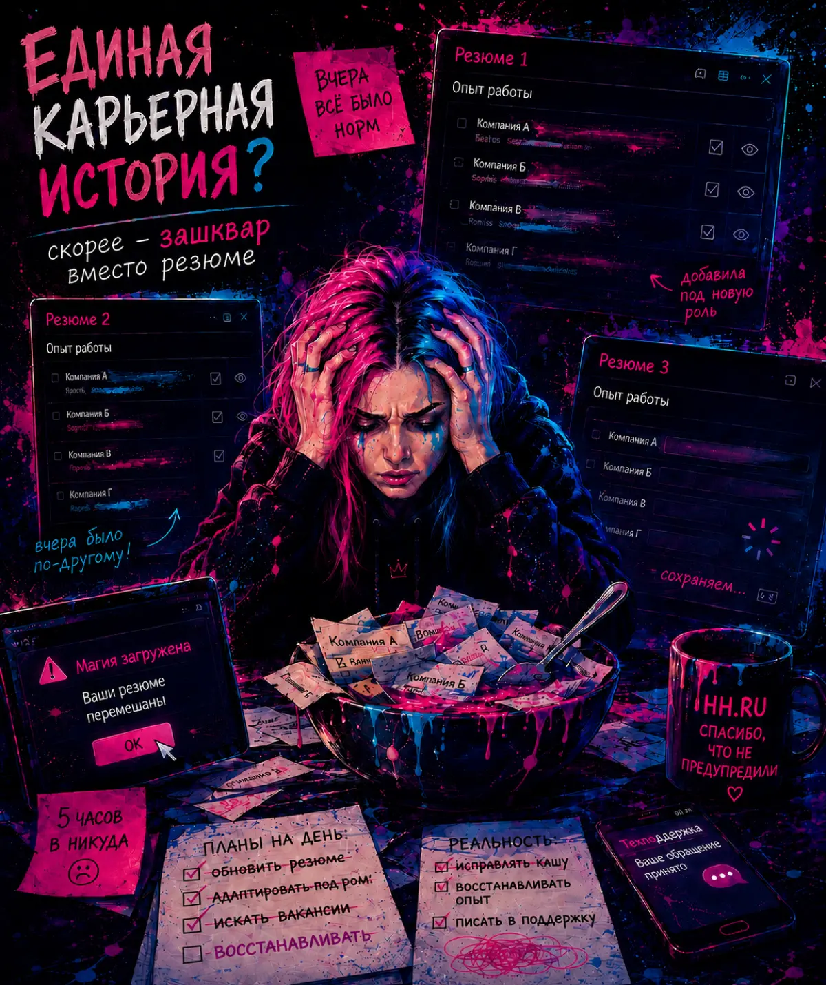 Единая карьерная история HH. Минус 5 часов жизни | Сетка — социальная сеть от hh.ru