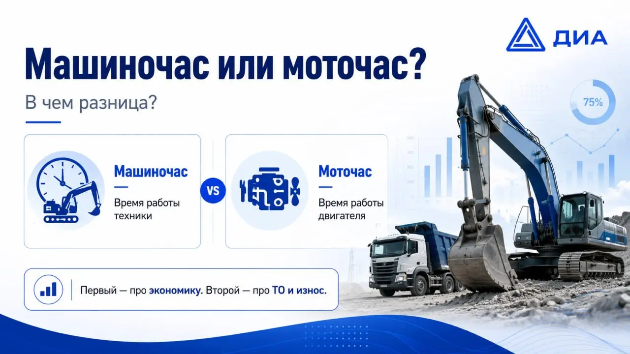 Чем отличается машиночас от моточаса?
Машиночас — это время работы техники на объекте.
Он нужен для расчета стоимости, загрузки и экономики.
Моточас — это время работы двигателя | Сетка — социальная сеть от hh.ru