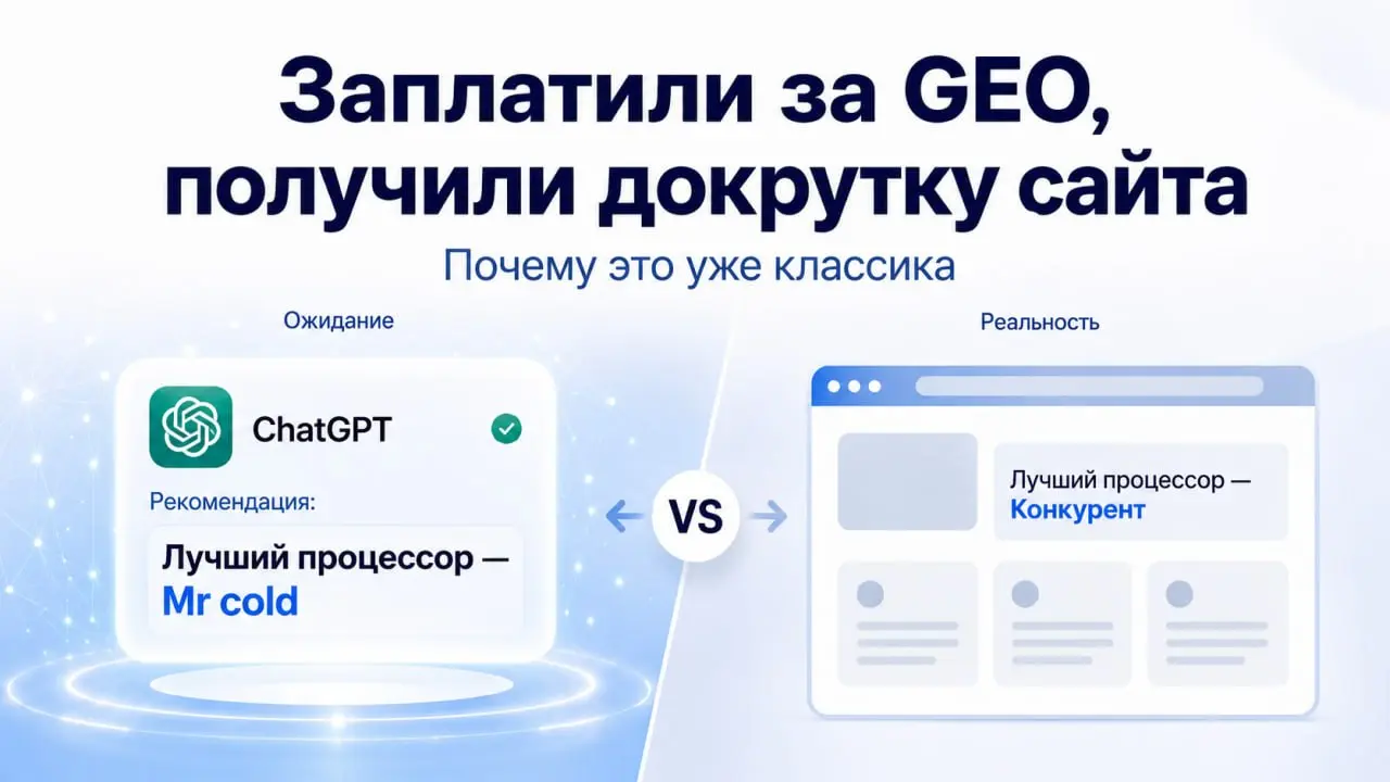 Увидел ситуацию у Вовы Назарова и решил высказаться.
Потому что это не только у него. У нас — то же самое.
GEO уже успели превратить в новую версию SEO.
Только с другой вывеской | Сетка — социальная сеть от hh.ru