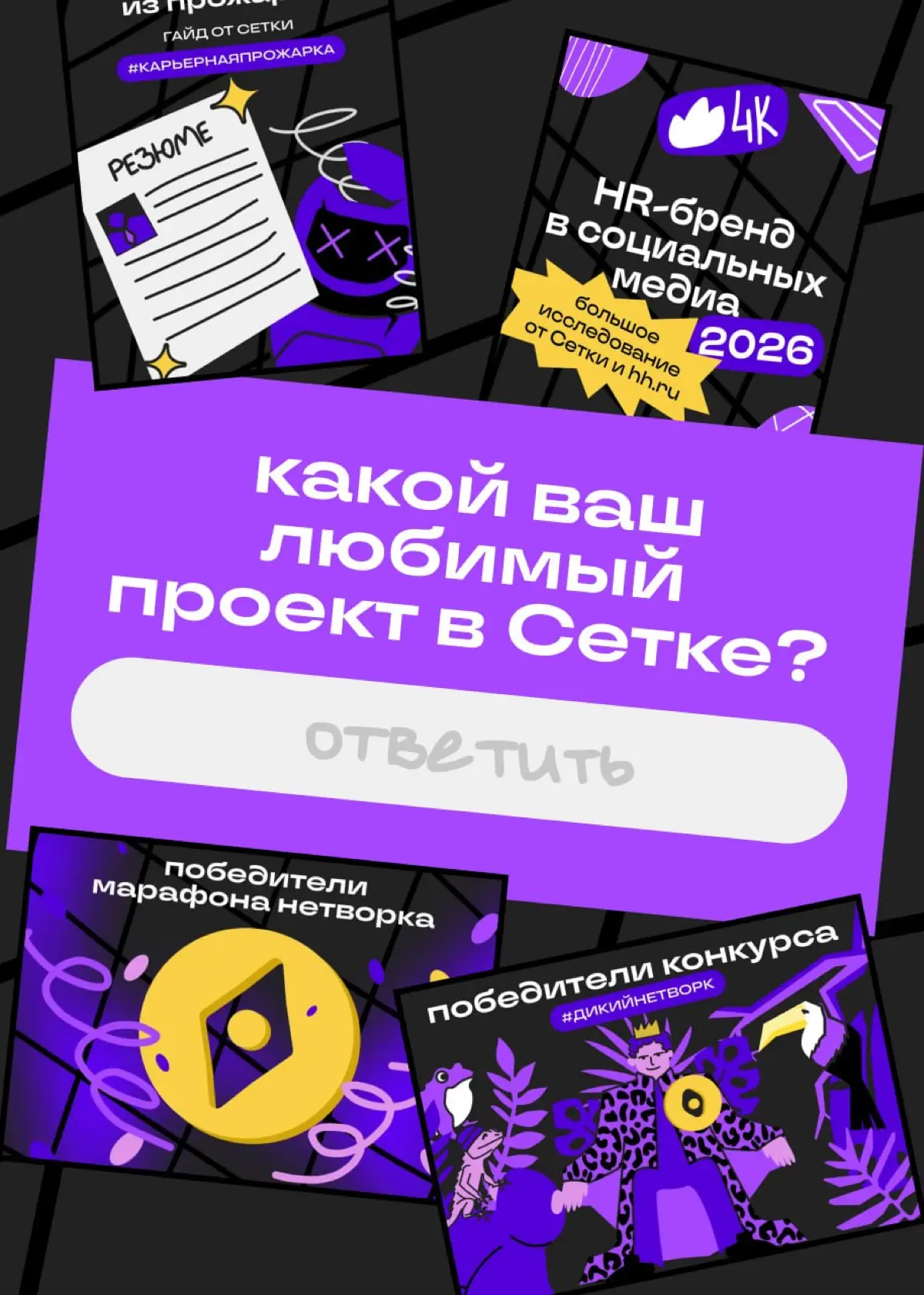 Марафоны, джунгли, АМА — какой проект в Сетке ваш любимый? | Сетка — социальная сеть от hh.ru