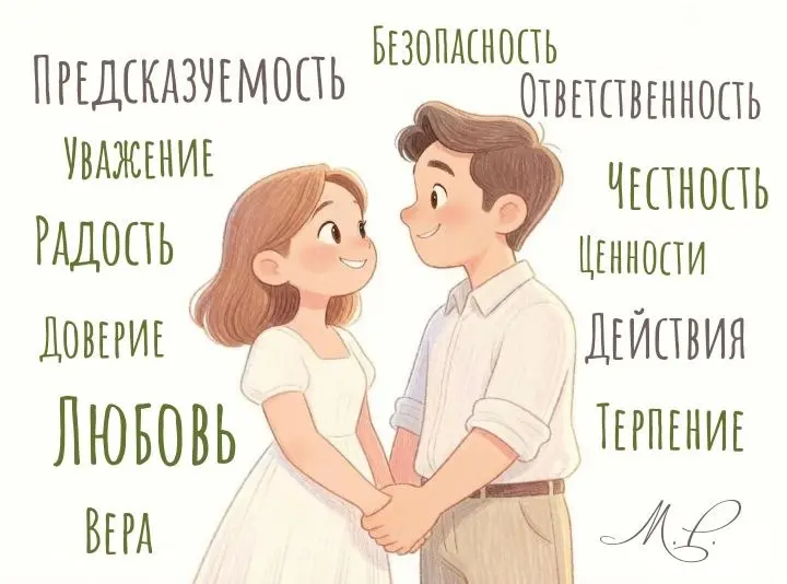 Сегодня мы поговорим о взаимоотношениях между мужчиной и женщиной.
На чём они строятся? Я для вас в картинке указала эти критерии | Сетка — социальная сеть от hh.ru