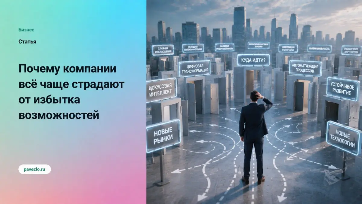 Почему компании страдают от избытка возможностей | Сетка — социальная сеть от hh.ru