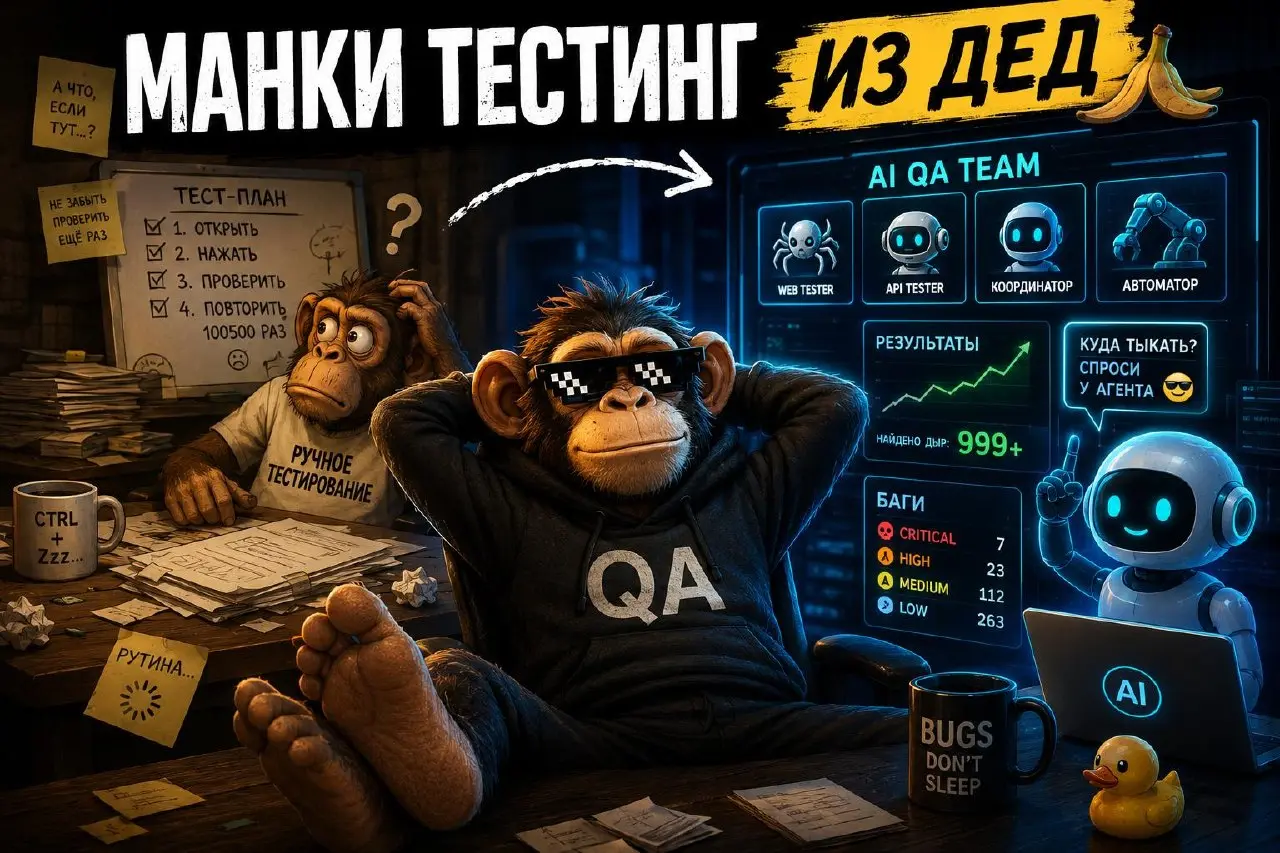 🐒 Манки тестинг из дед #ai#qa
Я признаю, что походу уже больше никогда не смогу вернуться к ручному тестированию в его классическом понимании.
Если отберут корп подписку claude, я куплю свою | Сетка — социальная сеть от hh.ru
