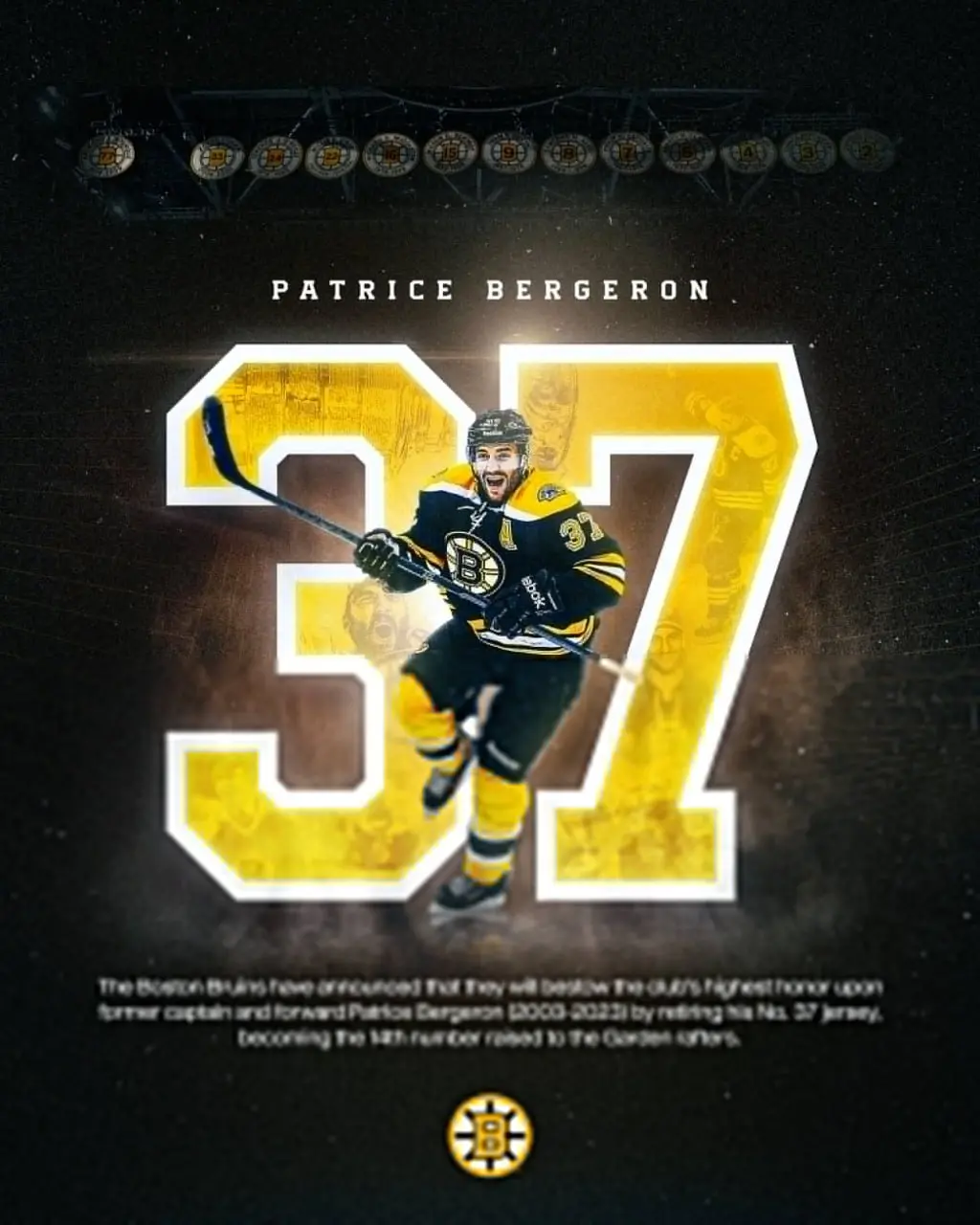 🔖#MILESTONES#RUMORS & #NEWS
🧸 В следующем сезоне номер Патриса Бержерона поднимут под своды TD Garden | Сетка — социальная сеть от hh.ru