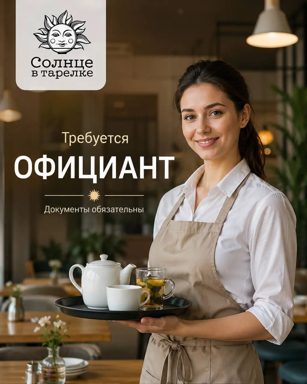 ОФИЦИАНТ
От 4 000₽/смена + чаевые
«Солнце в тарелке»
• Москва, м. Раменки, ул. Столетова, 17
• Рестораны/Кафе
• +79263018545
Полное описание вакансии размещено в Телеграм и Макс | Сетка — социальная сеть от hh.ru