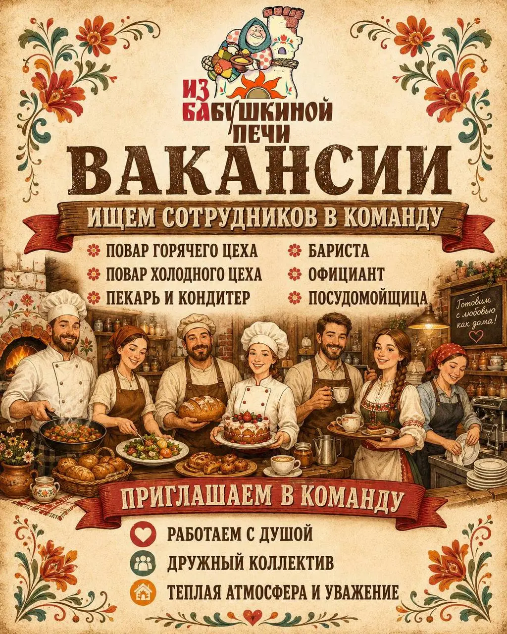 1️⃣ПОВАР ХОЛОДНОГО ЦЕХА - от 5500₽/смена2️⃣ПОВАР ГОРЯЧЕГО ЦЕХА - от 5500₽/смена3️⃣ПЕКАРИ/КОНДИТЕРЫ - от 5500₽/смена4️⃣ПОСУДОМОЙЩИЦА-КУХРАБОЧАЯ - от 4500₽/смена5️⃣БАРИСТА-КАССИР - от 4000₽/смена6️⃣ОФИЦ... | Сетка — социальная сеть от hh.ru