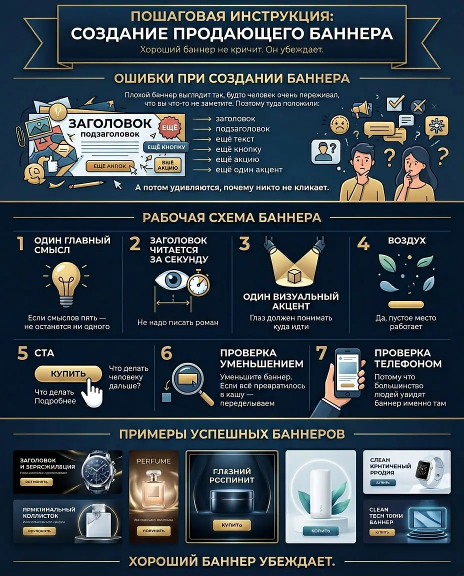 Пошаговая инструкция по созданию продающего баннера
Есть быстрый тест баннера. Уменьшите его до размера почтовой марки | Сетка — социальная сеть от hh.ru