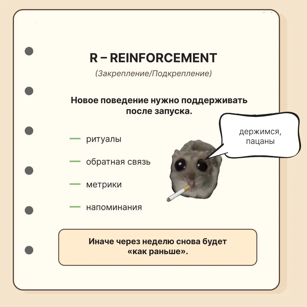 "Мы всё объяснили", а никто не делает 😐
Впервые всерьёз про методику ADKAR я задумалась после митапа, который мы с командой НемногоПродакт организовывали в Питере | Сетка — социальная сеть от hh.ru
