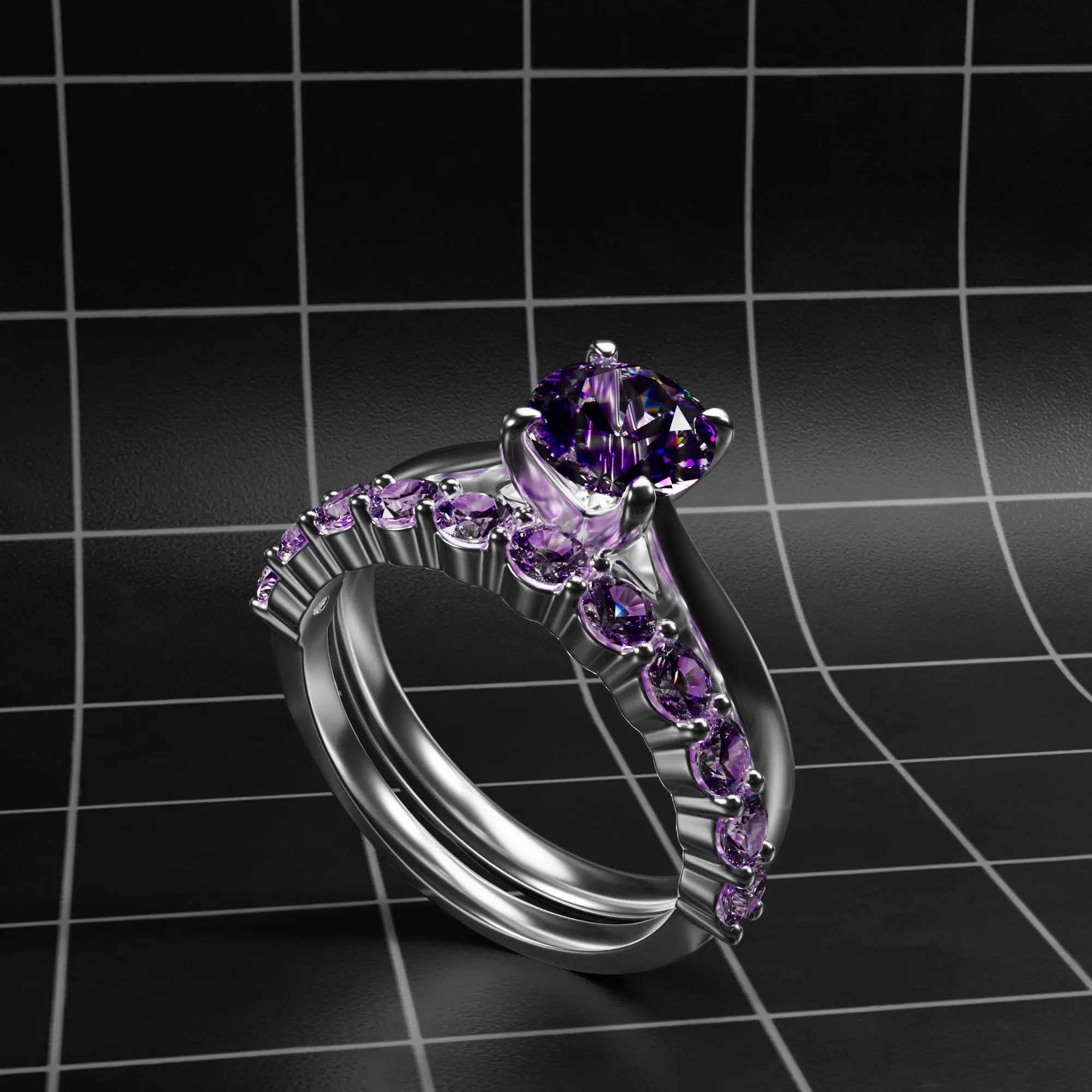 Purple sapphire gemstone«A violet sapphire that feels like captured twilight — bold, refined, and endlessly captivating. Designed to stand out without saying a word.» production CG 1 | Сетка — социальная сеть от hh.ru