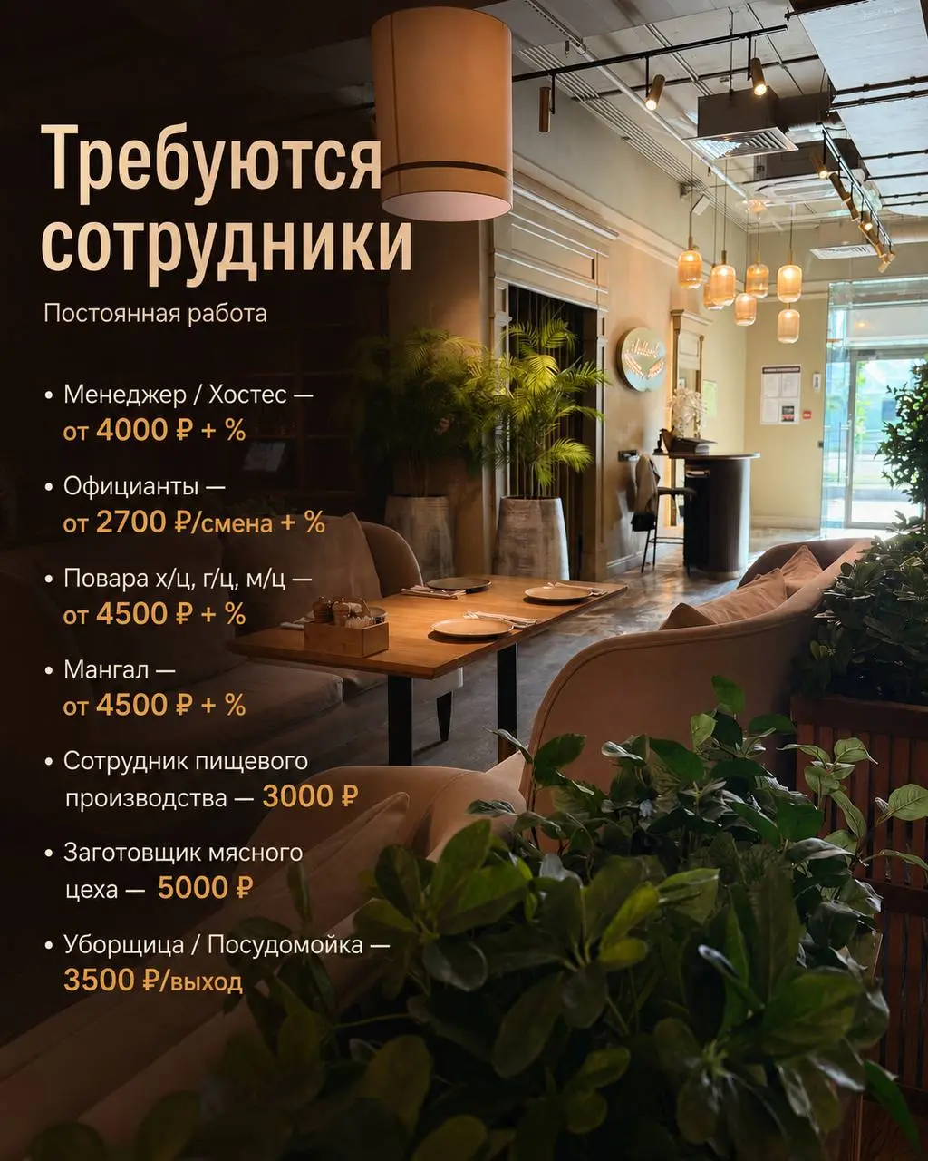 1️⃣МЕНЕДЖЕР / ХОСТЕС,
2️⃣ОФИЦИАНТ,
3️⃣ПОВАР,
4️⃣МАНГАЛ,
5️⃣СОТРУДНИК ПИЩЕВОГО ПРОИЗВОДСТВА,
6️⃣ЗАГОТОВЩИК МЯСНОГО ЦЕХА,
7️⃣УБОРЩИЦА / ПОСУДОМОЙКА
ресторан "Лаваш1"
• Долгопрудный
• Рестораны/Кафе
• +7... | Сетка — социальная сеть от hh.ru