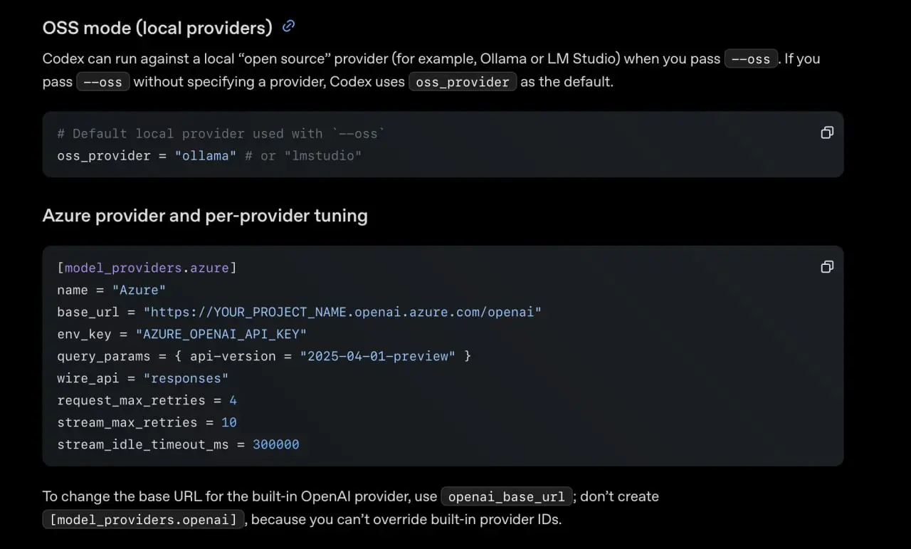 В Codex реализована поддержка работы с локальными моделями:
https://developers.openai.com/codex/config-advanced#oss-mode-local-providers | Сетка — социальная сеть от hh.ru