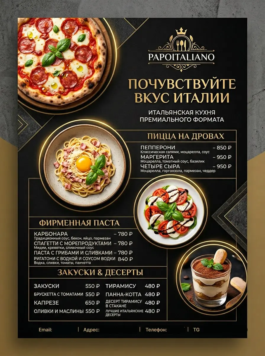 🍕🍔 Есть один интересный момент. Человек может ещё не открыть меню, но уже решить, выглядит место вкусно или нет.
Поэтому ресторанный дизайн давно перестал быть просто «расставить блюда на листочке» | Сетка — социальная сеть от hh.ru