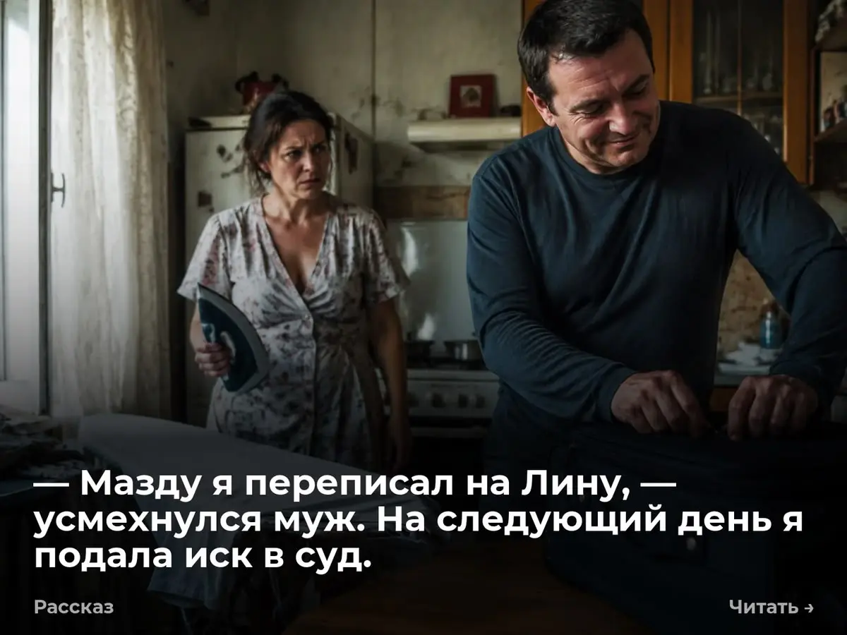 — Мазду я переписал на Лину, — усмехнулся муж. На следующий день я подала иск в суд.
— Мазду я переписал на Лину | Сетка — социальная сеть от hh.ru