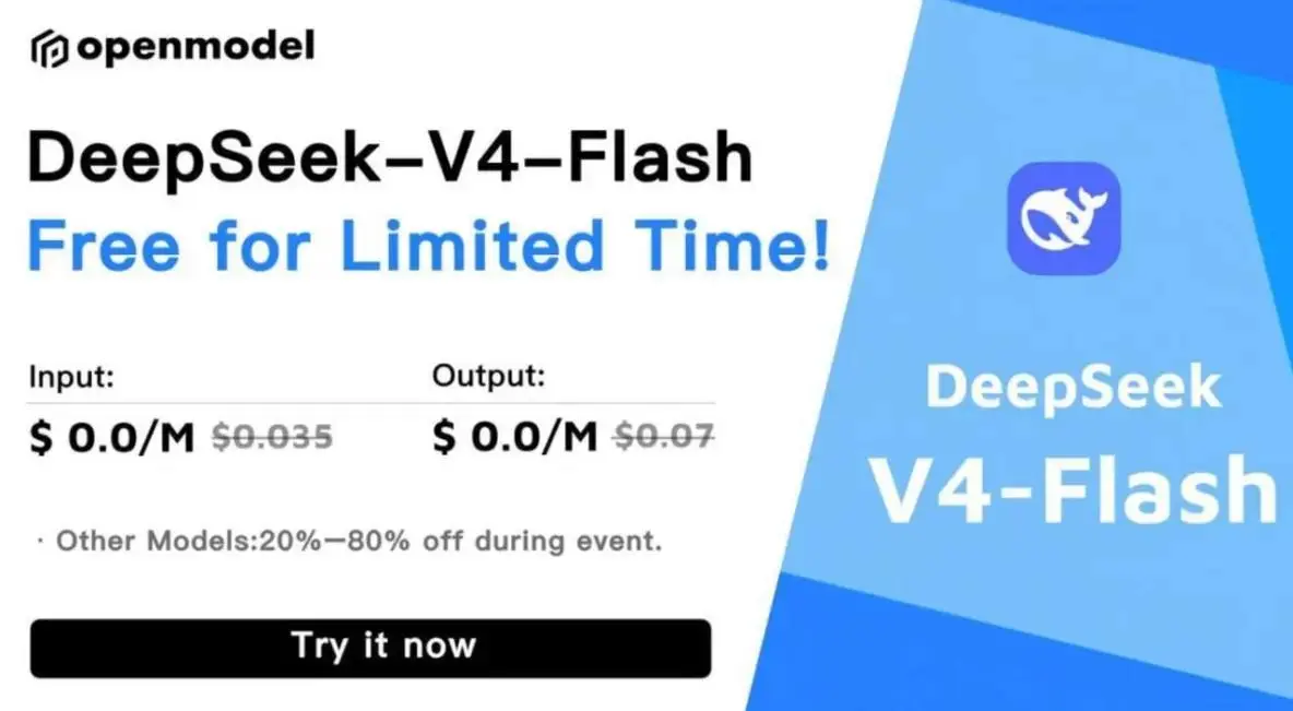 DeepSeek V4 Flash бесплатно. OpenModel предоставляет бесплатный доступ к DeepSeek V4 Flash по API как для входящих, так и для исходящих токенов.
Лимиты: 10 RPM и 100K TPM на пользователя | Сетка — социальная сеть от hh.ru