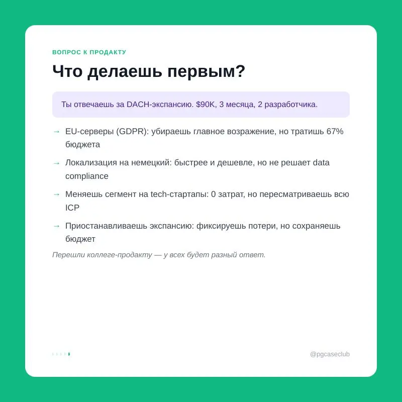 B2B SaaS, 3 месяца в Германии: 47 лидов, конверсия 12% при плане 25%. Серверы в СНГ, нет SAP-интеграций, интерфейс на английском — и $90K на всё | Сетка — социальная сеть от hh.ru