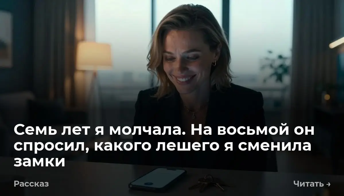 Семь лет я молчала. На восьмой он спросил, какого лешего я сменила замки
— Где ты, коза? Почему ключ не подходит? И какого лешего ты выкинула мои вещи в подъезд! — проорал динамик телефона | Сетка — социальная сеть от hh.ru