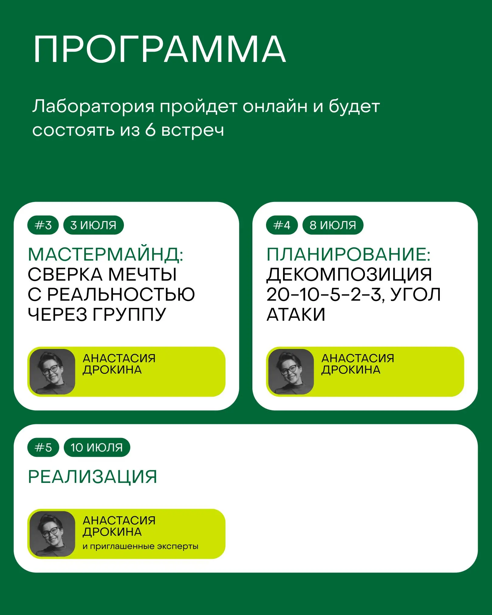 Это 👆🏼 — программа нашей Лаборатории личной стратегии для изионистов | Сетка — социальная сеть от hh.ru