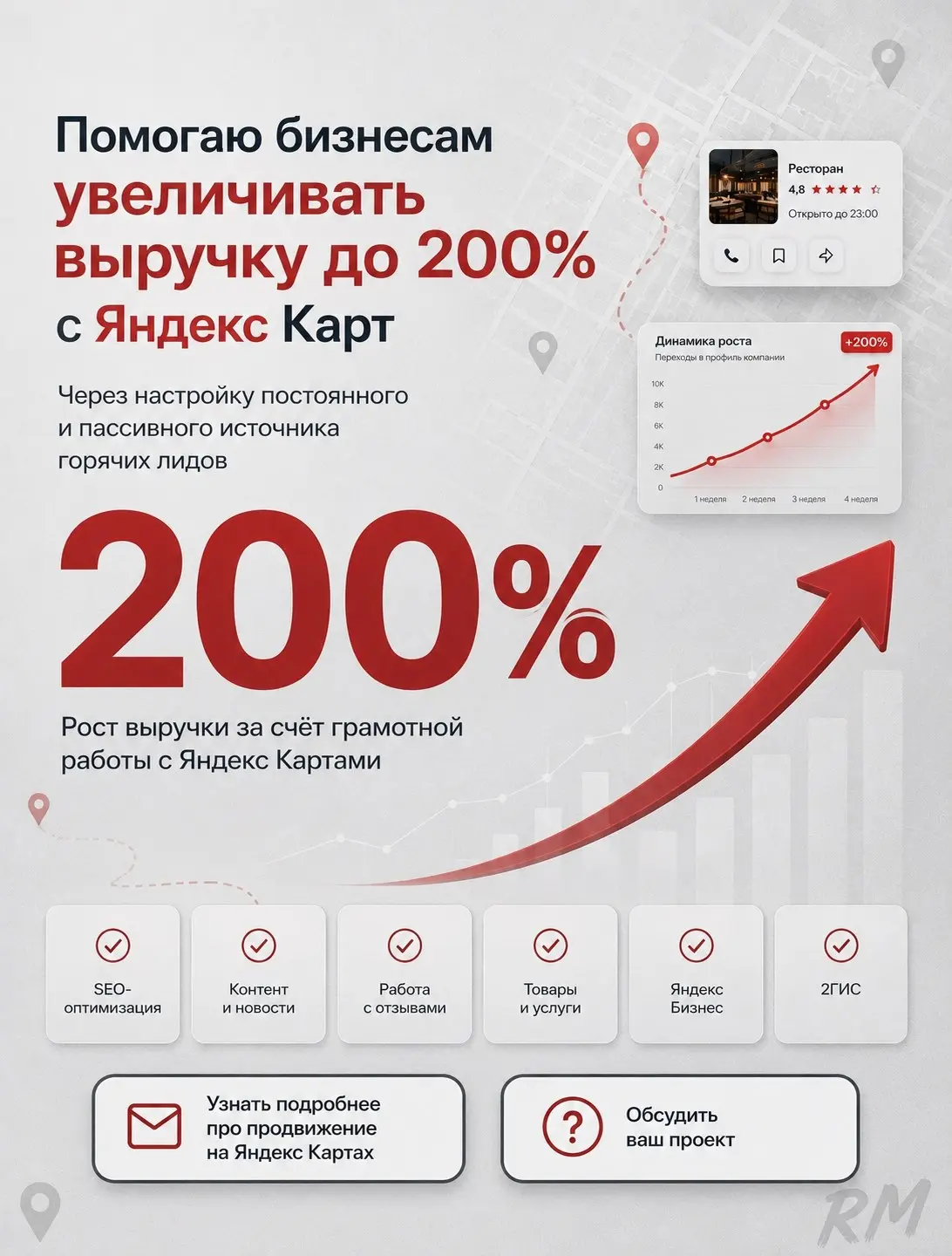 🔥 Как ресторан получил на 45% больше звонков через Яндекс Карты
⠀
⠀
💼 Ниша бизнеса: Ресторан
📍 Локация: Город-миллионник
⠀
⠀
ℹ Особенности кейса:
⠀
Ресторанная ниша - одна из самых конкурентных на Янд... | Сетка — социальная сеть от hh.ru