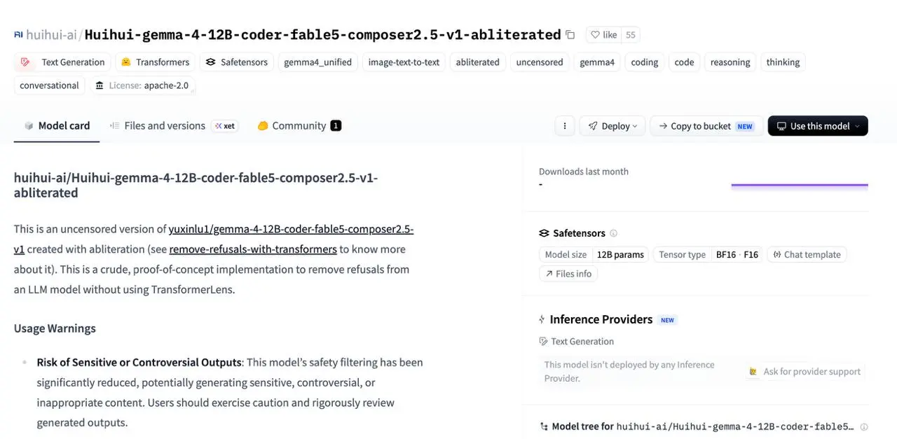 «ХуиХуи» снял ограничения с Fable 5 — энтузиасты выпустили версию модели без цензуры | Сетка — социальная сеть от hh.ru