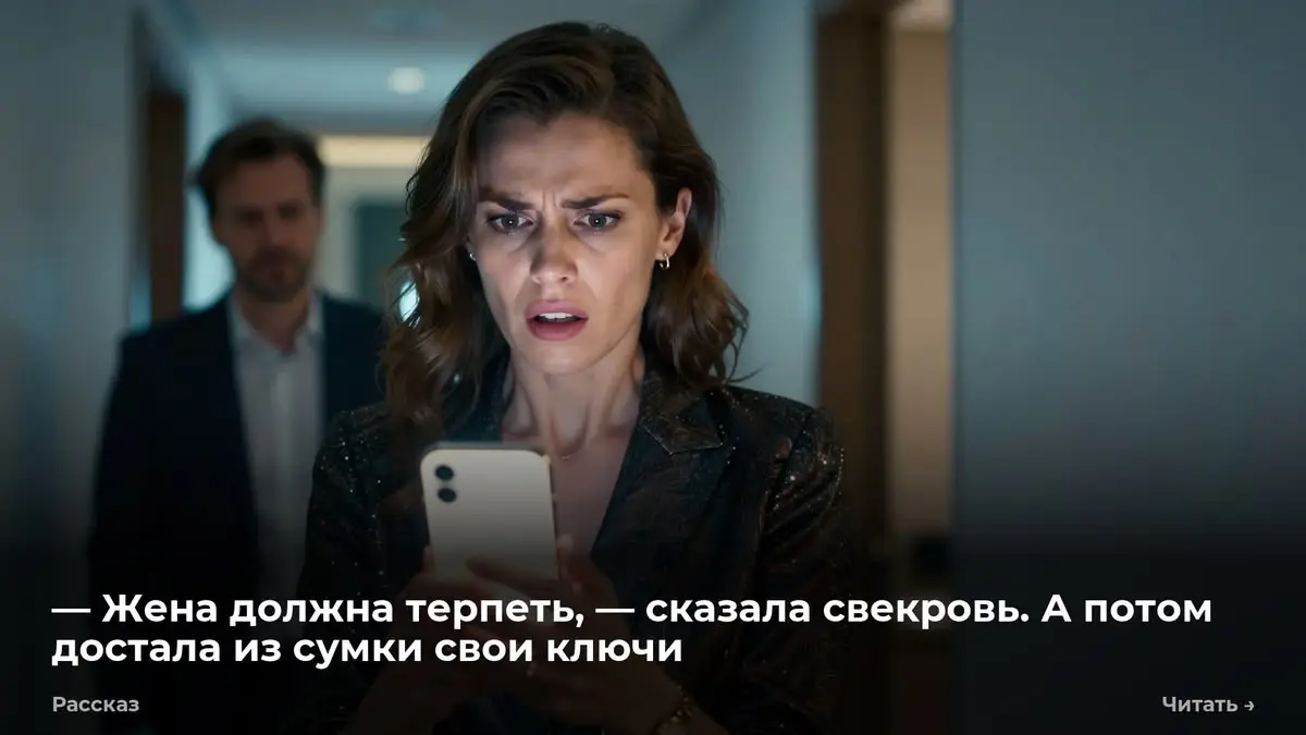 — Жена должна терпеть, — сказала свекровь. А потом достала из сумки свои ключи
— Я перевёл твои деньги на счёт поставщика, — сказал муж, глядя поверх моего плеча на обои в прихожей | Сетка — социальная сеть от hh.ru