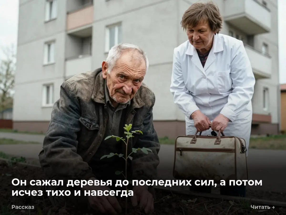 Он сажал деревья до последних сил, а потом исчез тихо и навсегда
Сижу я как-то в своём медпункте, бумаги перебираю | Сетка — социальная сеть от hh.ru