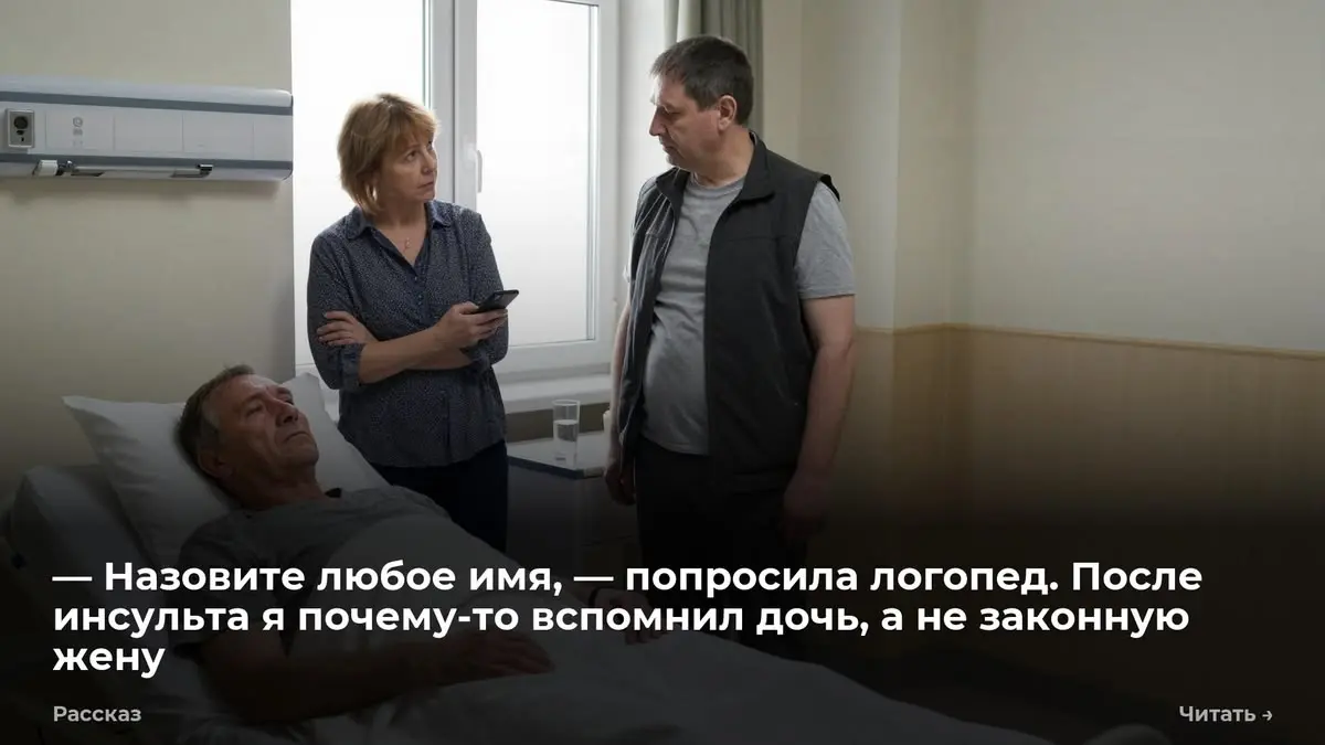— Назовите любое имя, — попросила логопед. После инсульта я почему-то вспомнил дочь, а не законную ж
Первое слово, которое я сказал чётко, было не "Галя". Было не "хочу домой" и не "спасибо" | Сетка — социальная сеть от hh.ru