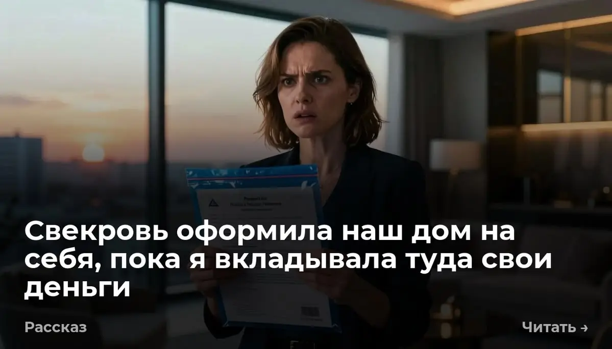 Свекровь оформила наш дом на себя, пока я вкладывала туда свои деньги
— Катюш, посмотри там в нижнем ящике комода мою медицинскую карту из поликлиники, — крикнула свекровь из кухни | Сетка — социальная сеть от hh.ru
