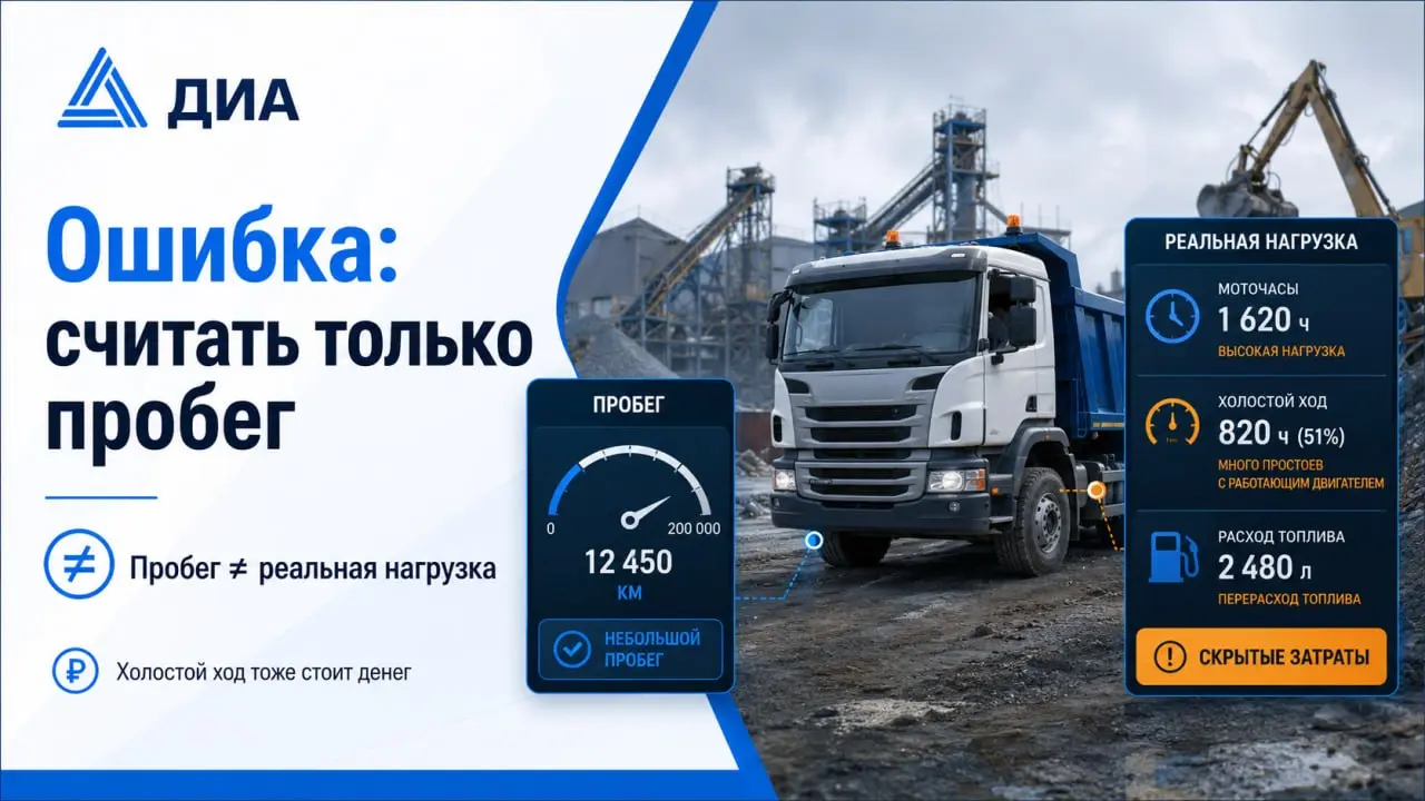 Ошибка: считать только пробег и не видеть реальную нагрузку
Одна из частых ошибок в управлении техникой — смотреть только на пробег | Сетка — социальная сеть от hh.ru
