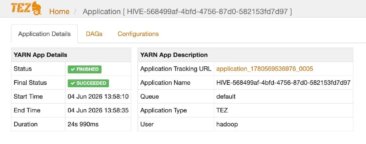 Раскрываю тайну
Наверняка у многих был такой момент, что вы заходите в YARN, находите Hive-запрос, хотите в него провалиться, но Tez UI недоступен?
Теперь вы знаете, как он выглядит
@dataengineerette | Сетка — социальная сеть от hh.ru
