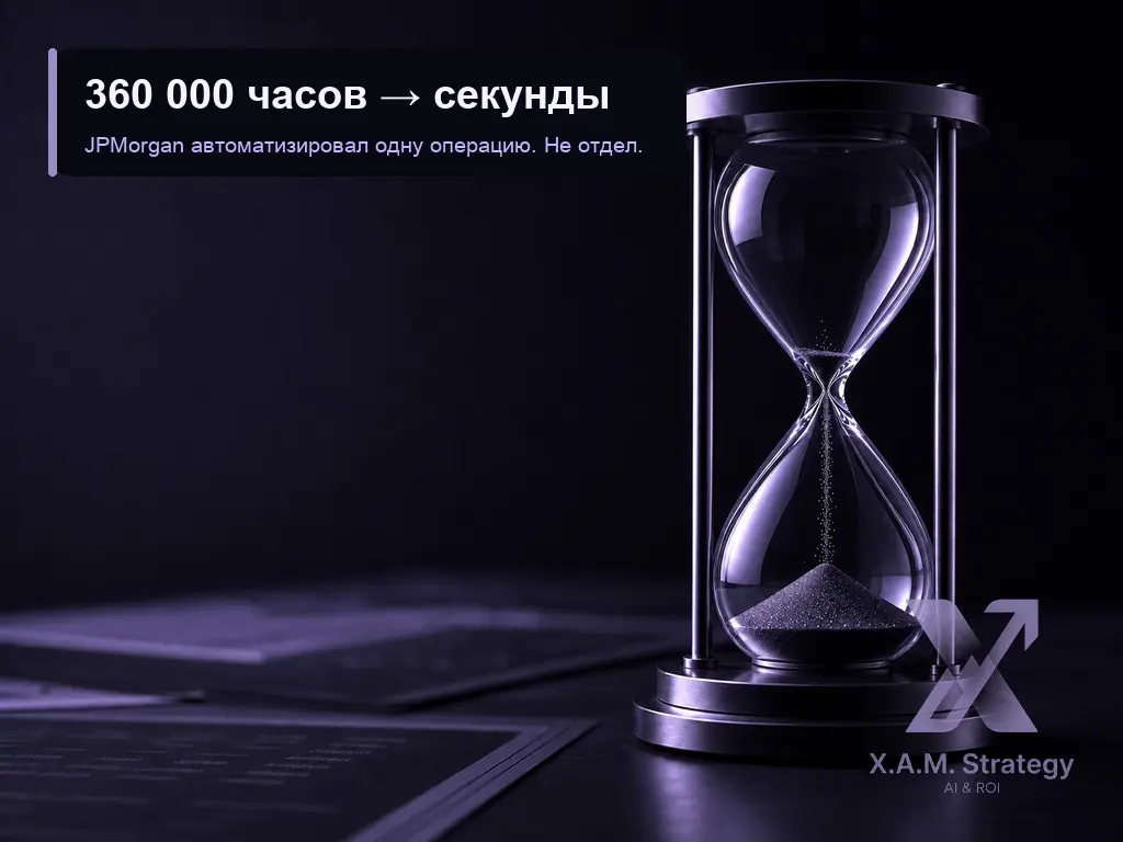 ⚡️ JPMorgan высвободил 360 000 часов юридической работы в год.
Не автоматизировал отдел — автоматизировал одну операцию внутри него | Сетка — социальная сеть от hh.ru