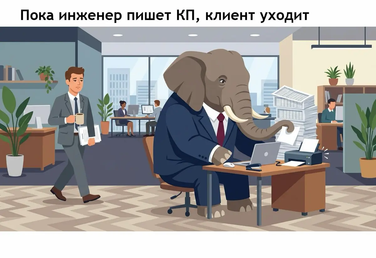 Пока инженер пишет КП, клиент уходит. | Сетка — социальная сеть от hh.ru