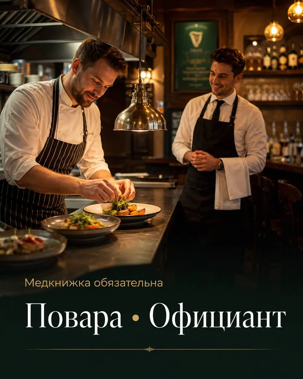 1️⃣ПОВАР - от 5000₽/смена 2️⃣ОФИЦИАНТ - от 2500₽/выход + чаевые + % от продаж
Ирландский паб Yonks
• Москва, м | Сетка — социальная сеть от hh.ru
