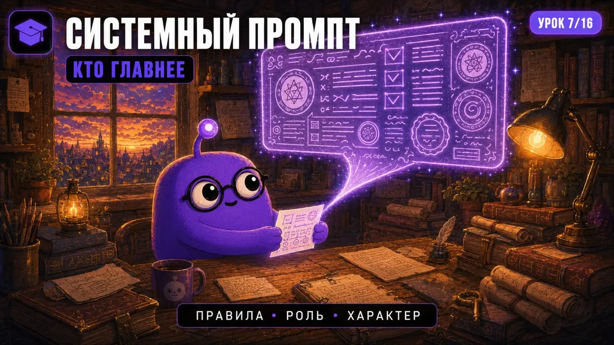 🎓 ИИ с нуля. Урок 7/16: Системный промпт, кто главнее | Сетка — социальная сеть от hh.ru