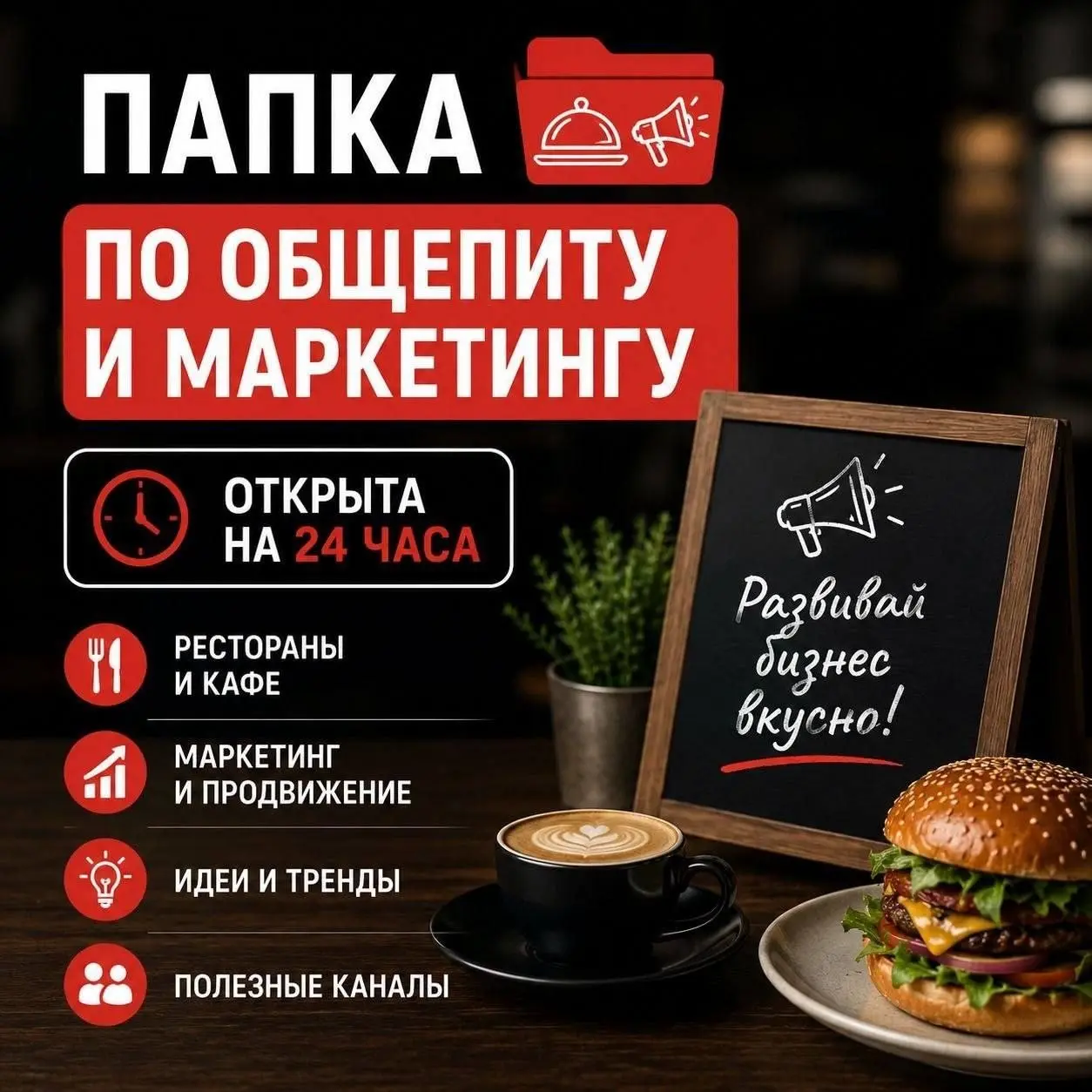 🍽 Папка по общепиту и маркетингу открыта на 24 часа.
Рестораны, кафе, доставки, продвижение, контент, акции, тренды и идеи для привлечения клиентов — все в одной папке.
Без воды | Сетка — социальная сеть от hh.ru